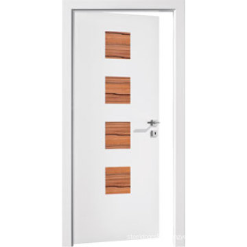 Interior Modern Office White Wood Framed Door with Glass Window